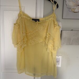Elegant Yellow Lace Camisole